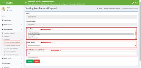 Cara Setting Area Presensi Pegawai Kepegawaian Pusat Tutorial ELazis