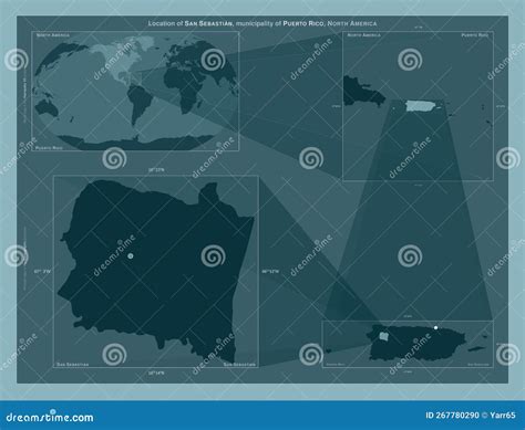 San Sebastian, Puerto Rico. Described Location Diagram Stock Illustration - Illustration of ...