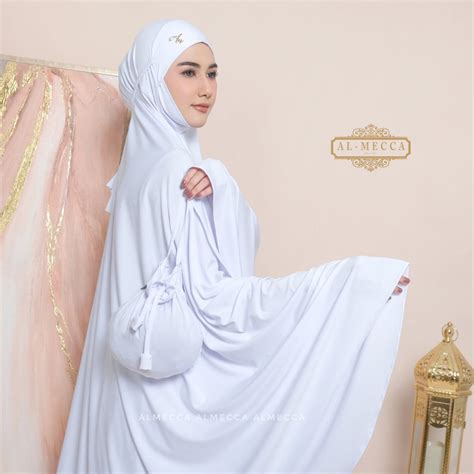 Jual Almecca Mukena Dewasa Premium Penutup Dagu Jersey Syakila Series