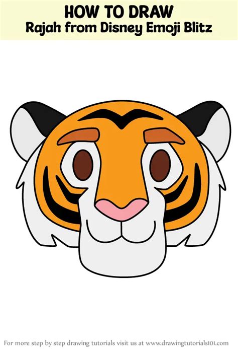 How To Draw Rajah From Disney Emoji Blitz Disney Emoji Blitz Step By