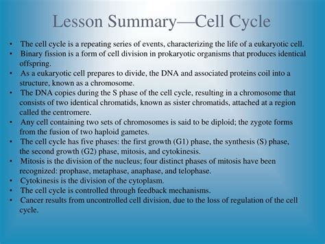 Ppt Lesson Objectivescell Cycle Powerpoint Presentation Free