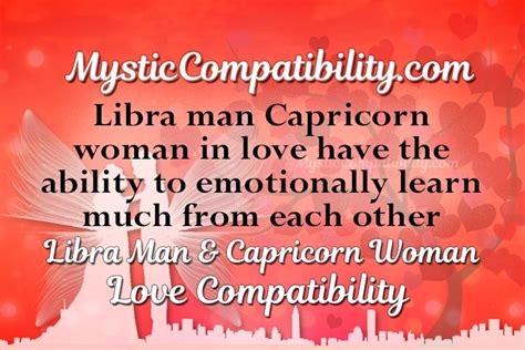 Libra Man Capricorn Woman Compatibility Mystic Compatibility