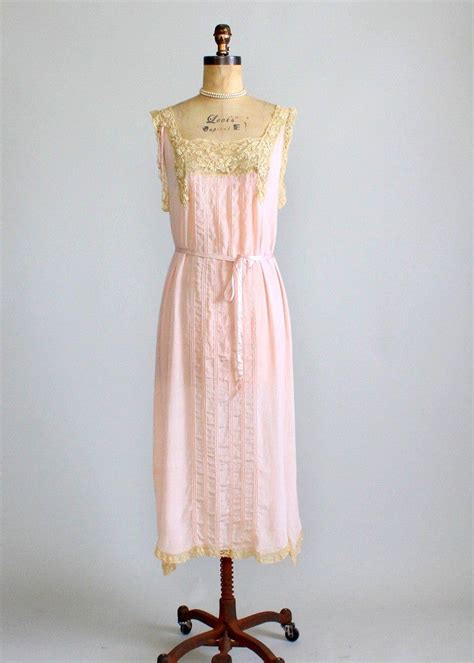 Vintage 1920s Silk And Lace Nightgown Raleigh Vintage