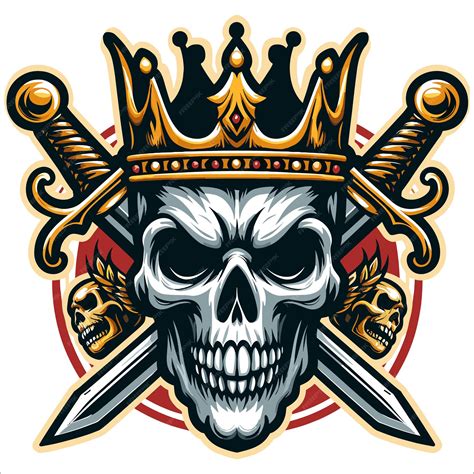 Premium Vector Skull King Mascot Logo Vector Illustration On White