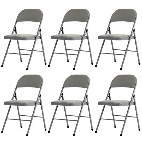 Costway 6 Piece Dining Pack Foldable Chairs With Fabric Upholstered