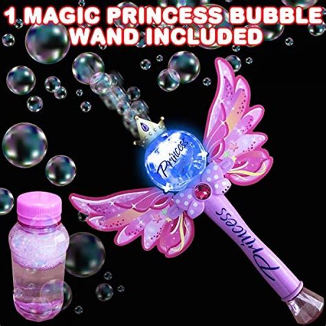 Artcreativity Light Up Magic Princess Bubble Blower Wand