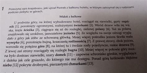 Wypisz Z Tekstu Przymiotniki Okre Laj Ce Podane Rzeczowniki Wyr Nione