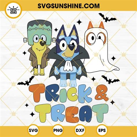 Bluey Trick And Treat Svg Bluey Dracula Svg Ghost Bingo Svg Bluey The