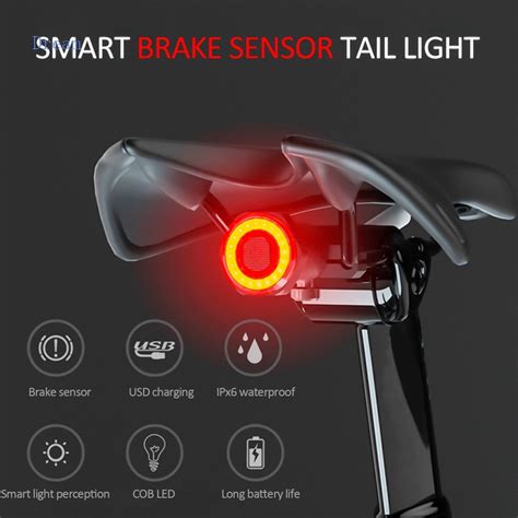 Dreamingsha Ultra Bright Smart Bike Tail Light USB Rechargeable Brake