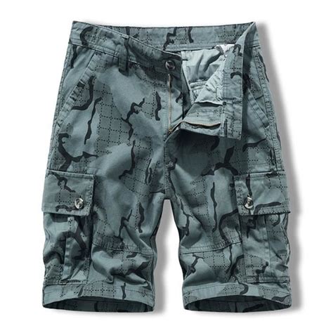 Multipoches Short Cargo Homme En Coton Coupe Droite Casual Short Ete