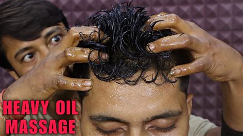 Heavy Oil Head Massage To Cure Insomnia Satisfying Scalp Scratching