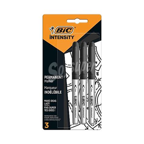 Bic Marcadores Permanentes Color Negro BIC Intensity Pack De 3 Pack De 3