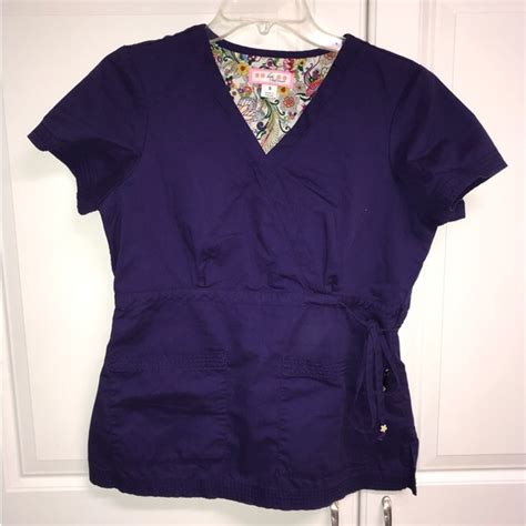 Koi Other Euc Koi Size S Small Scrub Top Purple Poshmark