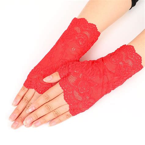 Buy Charm Sexy Lady Women Lace Driving Sunscreen Glove Mittens At