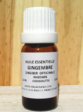 Gingembre Huile Essentielle Fournisseur Grossiste Vente Infections