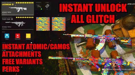 NEW INSTANT UNLOCK ALL GLITCH VANGUARD ATOMIC GLITCH VANGUARD