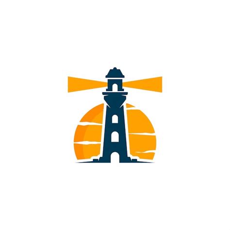 Un Logo Phare Avec Une Couleur Bleue Et Orange Vecteur Premium