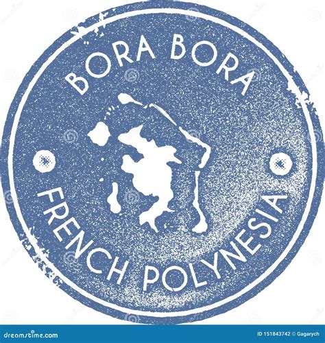 Bora Bora Vintage Tourism Stamp Logo Badge Sign Cartoon Vector