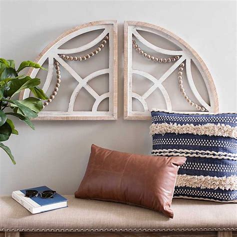 Wooden Arches With Beads Set Of 2 Kirklands Arched Wall Decor