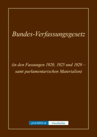 Bundes Verfassungsgesetz Geschichte Prolibris At