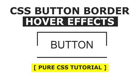 Css Button Border Hover Effects Html Css Hover Effects Tutorial Youtube