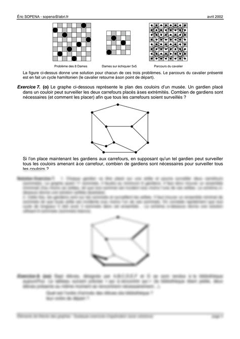 SOLUTION Exercices Corrig S Th Orie Des Graphes Informatique Studypool