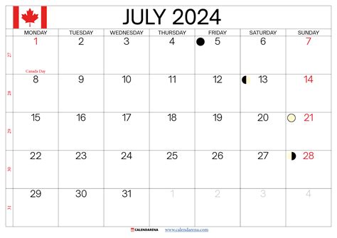 July 2024 Calendar Canada Printable - Quinn Carmelia