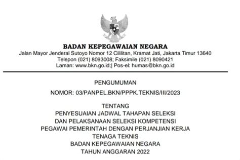 Akhirnya Bkn Resmi Rilis Jadwal Terbaru Seleksi Kompetensi Pppk Teknis