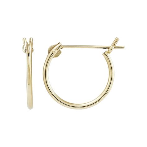 Brilliance Fine Jewelry 10k Yellow Gold 12mm Hollow Round Snap Hoops 10k Earrings