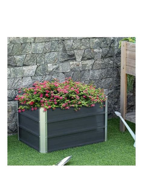 Outsunny Raised Garden Bed Elevated Metal Planter Box For Vegetables