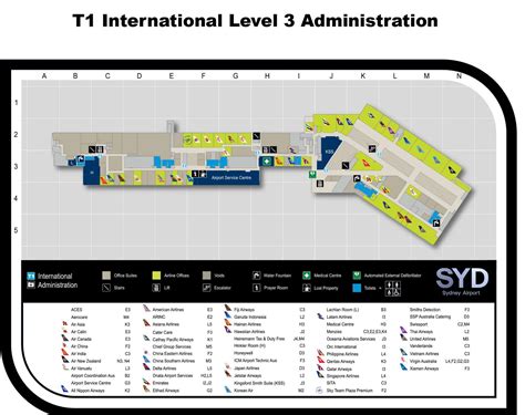 Terminal 1 Map At The Sydney Airport Syd