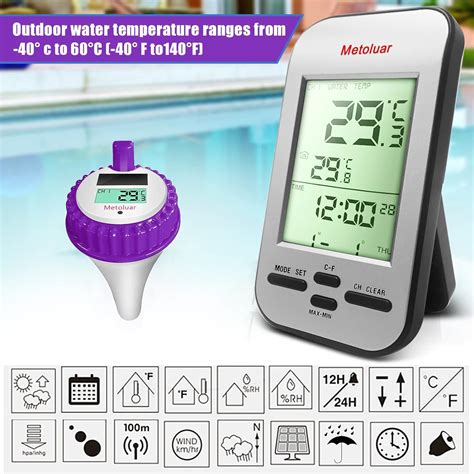 Buy Pool Thermometer Wireless Floating Easy Read Solar Remote Digital