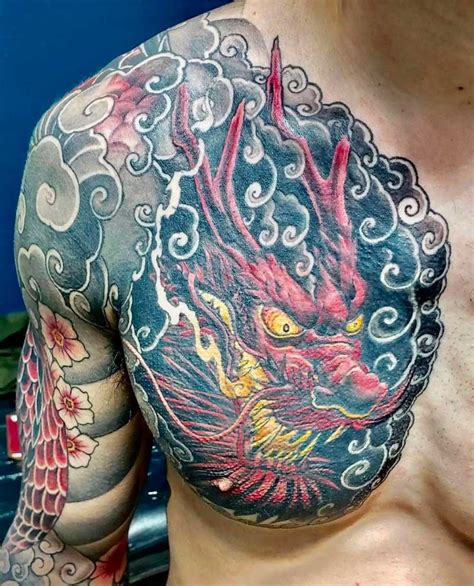 Japanese Dragon Tattoo Chest