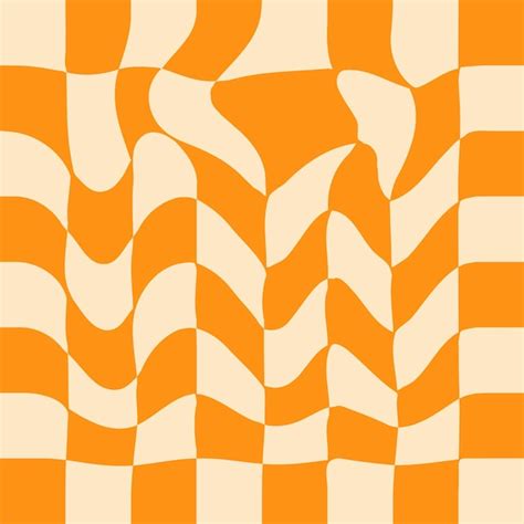 Premium Vector 1970 Wavy Swirl Seamless Pattern In Orange And Pink