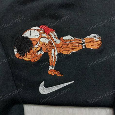 Limited Baki Hanma Pose Challenge Embroidered Shirt Nike Swoosh Baki