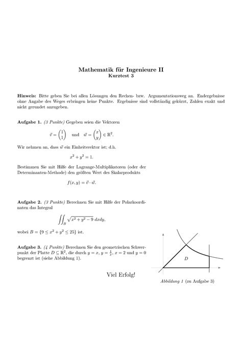 Kt Kurztest Online Klausur Mathe F R Ingenieure Fakult At F