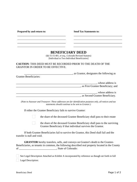 Beneficiary Deed Doc Template Pdffiller