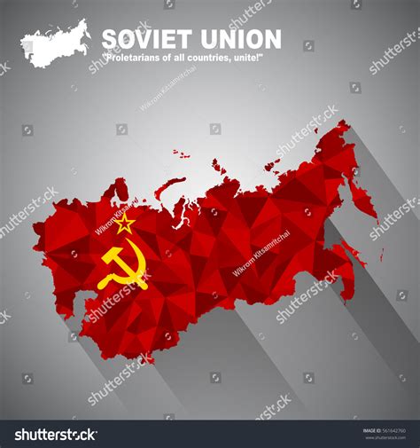 Soviet Flag Overlay On Soviet Map Stock Vector (Royalty Free) 561642760 ...