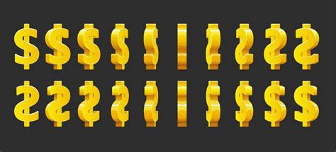 Golden Dollar Sign Animation Animated Sprite Sheet 23542176 Vector Art