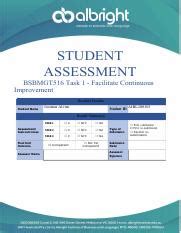 Bsbmgt Task Facilitate Continuous Improvements Pdf Student