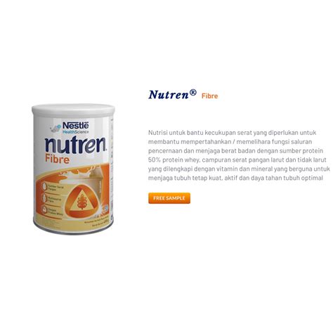 Jual Nutren Fibre Vanilla G Shopee Indonesia