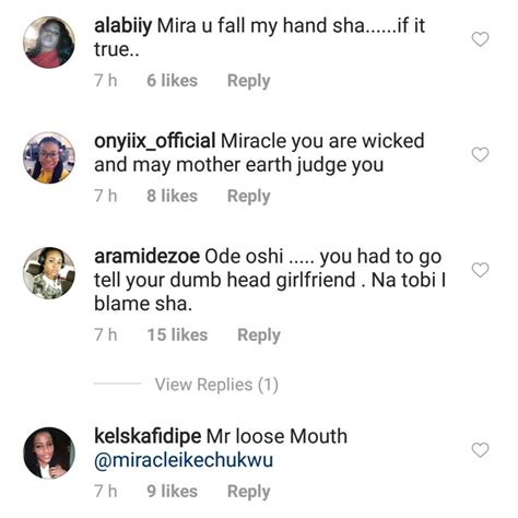 Nigerians Storm Miracle S Page To Slam Him For Telling Nina That Tobi And Alex Had Sex