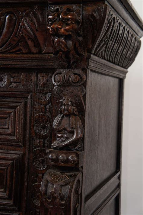 Antique Hand Carved Oak Cabinet For Sale At Stdibs