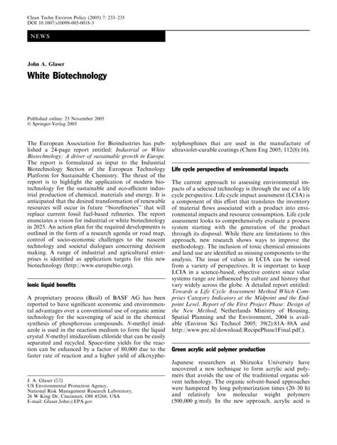 (PDF) White Biotechnology