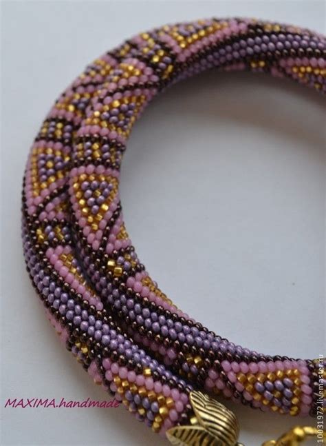 Бисерный жгут "Грезы". - фиолетовый,восточный,бисерный жгут,жгут из ...