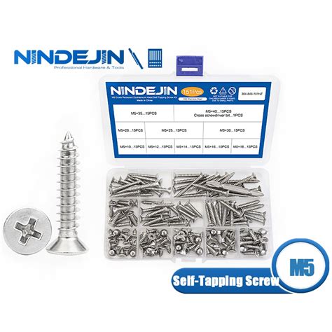 Nindejin Pcs Stainless Steel Self Tapping Cross Recessed