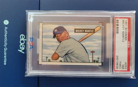 1951 51 Bowman Baseball Mickey Mantle Rookie Card RC 253 PSA 7 NM MC