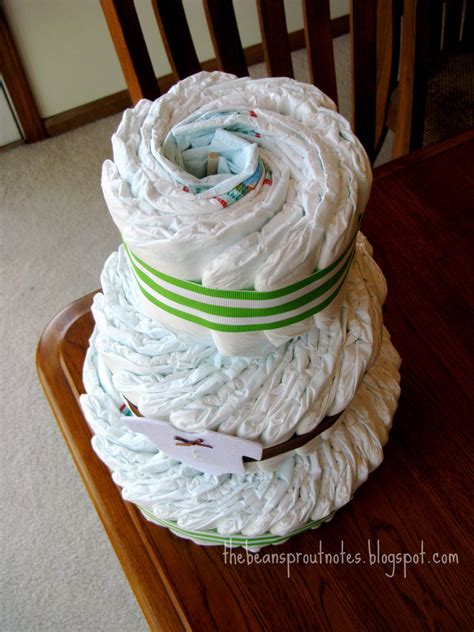 The Bean Sprout Notes No Roll Diaper Cake Tutorial