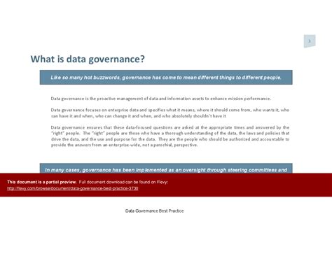 Ppt Data Governance Best Practice 21 Slide Ppt Powerpoint Presentation Pptx Flevy