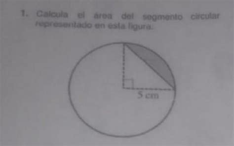 Calcula El Rea Del Segmento Circular Representado En Esta Figura